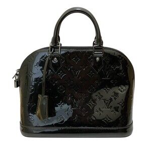 Louis Vuitton Alma Vernis Handbag Black